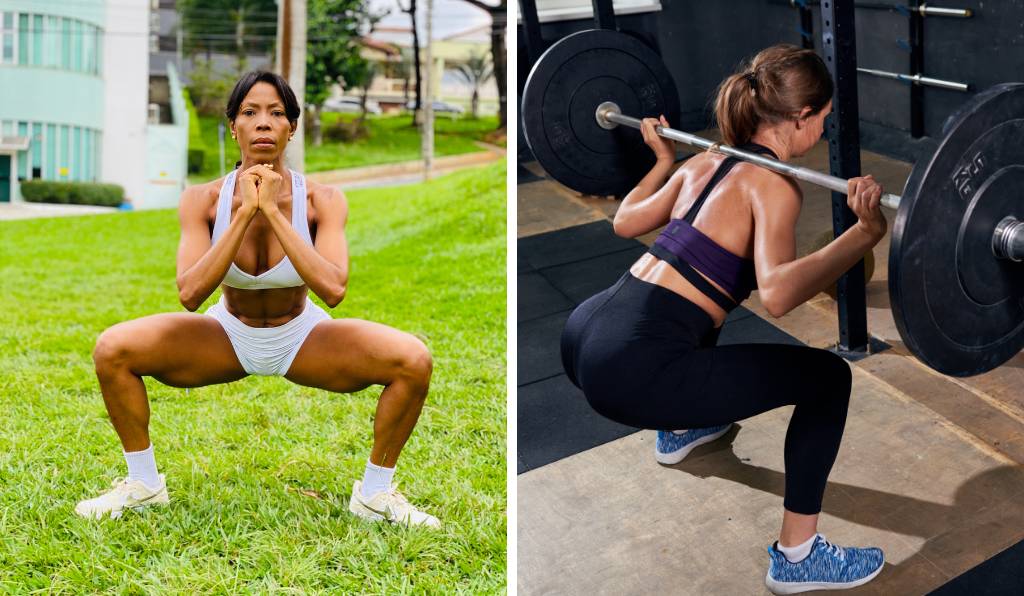 Agachamento para glúteos e bumbum Agachamento para glúteos e bumbum